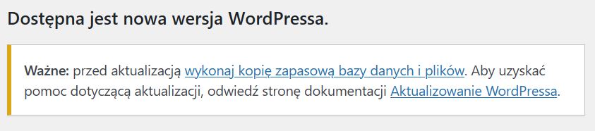 aktualizacja wordpress